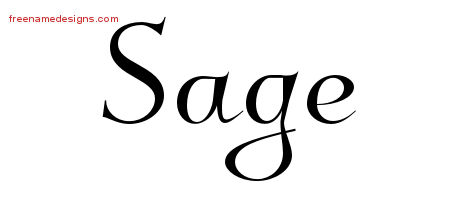 Elegant Name Tattoo Designs Sage Free Graphic