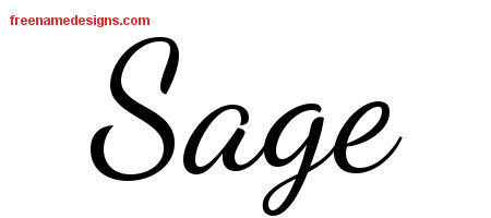 Lively Script Name Tattoo Designs Sage Free Printout