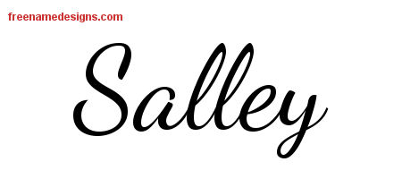Lively Script Name Tattoo Designs Salley Free Printout