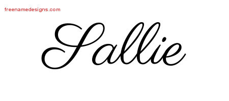 Classic Name Tattoo Designs Sallie Graphic Download