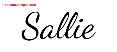 Lively Script Name Tattoo Designs Sallie Free Printout