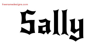 Gothic Name Tattoo Designs Sally Free Graphic