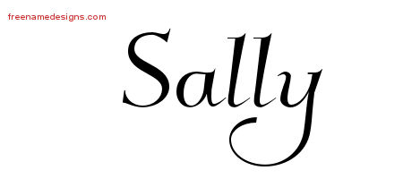 Elegant Name Tattoo Designs Sally Free Graphic