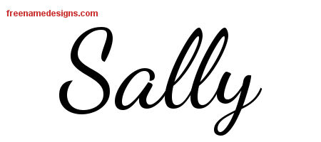 Lively Script Name Tattoo Designs Sally Free Printout