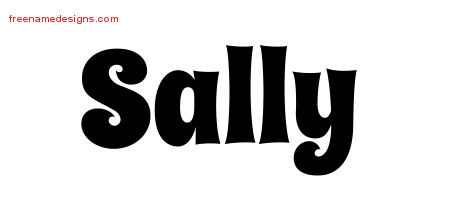 Groovy Name Tattoo Designs Sally Free Lettering