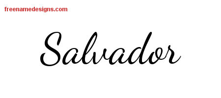 Lively Script Name Tattoo Designs Salvador Free Download