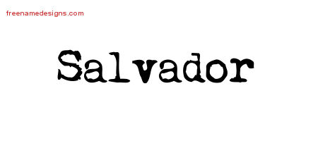 Vintage Writer Name Tattoo Designs Salvador Free