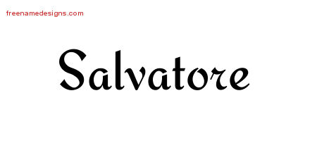 Calligraphic Stylish Name Tattoo Designs Salvatore Free Graphic