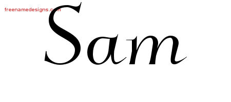 Elegant Name Tattoo Designs Sam Free Graphic