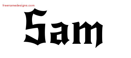 Gothic Name Tattoo Designs Sam Free Graphic