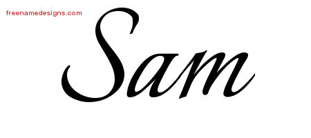 Calligraphic Name Tattoo Designs Sam Free Graphic