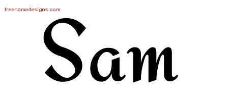 Calligraphic Stylish Name Tattoo Designs Sam Free Graphic