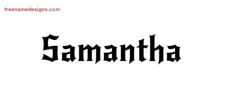 Gothic Name Tattoo Designs Samantha Free Graphic