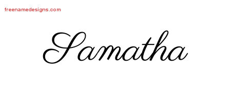 Classic Name Tattoo Designs Samatha Graphic Download