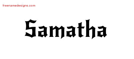Gothic Name Tattoo Designs Samatha Free Graphic