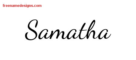 Lively Script Name Tattoo Designs Samatha Free Printout