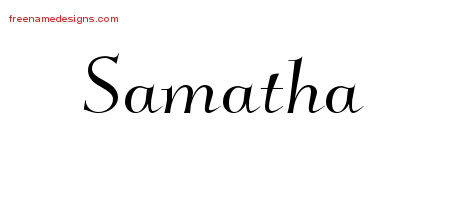 Elegant Name Tattoo Designs Samatha Free Graphic