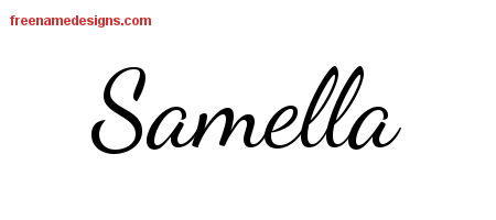 Lively Script Name Tattoo Designs Samella Free Printout