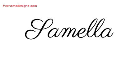 Classic Name Tattoo Designs Samella Graphic Download