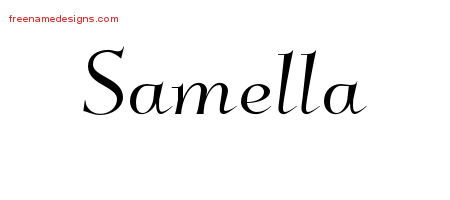 Elegant Name Tattoo Designs Samella Free Graphic