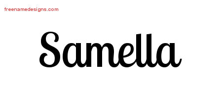 Handwritten Name Tattoo Designs Samella Free Download