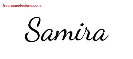 Lively Script Name Tattoo Designs Samira Free Printout
