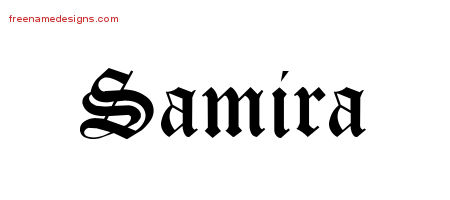 Blackletter Name Tattoo Designs Samira Graphic Download