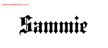 Old English Name Tattoo Designs Sammie Free Lettering
