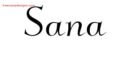 Elegant Name Tattoo Designs Sana Free Graphic