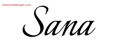 Calligraphic Name Tattoo Designs Sana Download Free