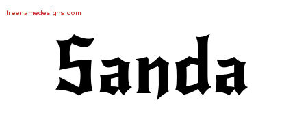 Gothic Name Tattoo Designs Sanda Free Graphic