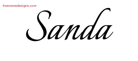 Calligraphic Name Tattoo Designs Sanda Download Free