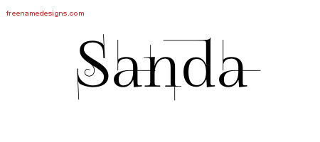 Decorated Name Tattoo Designs Sanda Free