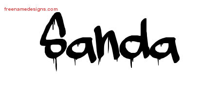 Graffiti Name Tattoo Designs Sanda Free Lettering