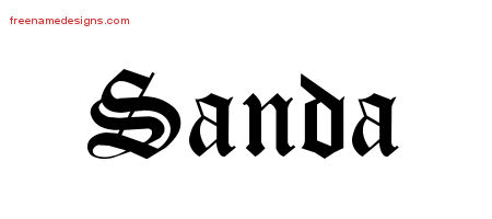 Blackletter Name Tattoo Designs Sanda Graphic Download