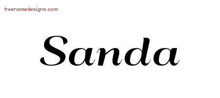 Art Deco Name Tattoo Designs Sanda Printable