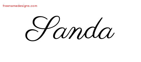 Classic Name Tattoo Designs Sanda Graphic Download