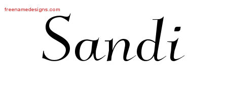 Elegant Name Tattoo Designs Sandi Free Graphic