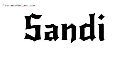 Gothic Name Tattoo Designs Sandi Free Graphic