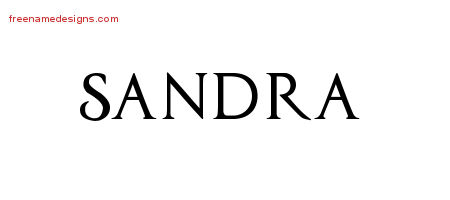 Regal Victorian Name Tattoo Designs Sandra Graphic Download