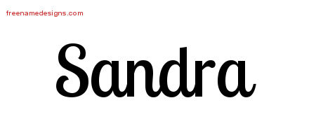 Handwritten Name Tattoo Designs Sandra Free Download