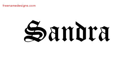 Blackletter Name Tattoo Designs Sandra Graphic Download