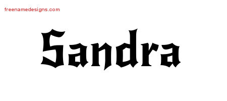 Gothic Name Tattoo Designs Sandra Free Graphic