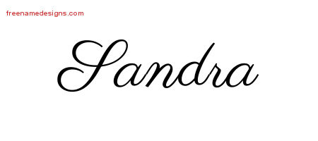 Classic Name Tattoo Designs Sandra Graphic Download