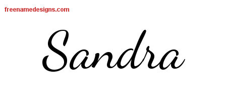 Lively Script Name Tattoo Designs Sandra Free Printout