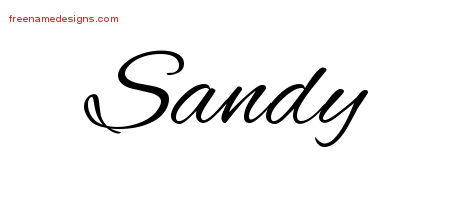 Cursive Name Tattoo Designs Sandy Free Graphic