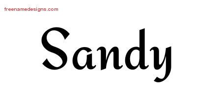 Calligraphic Stylish Name Tattoo Designs Sandy Free Graphic