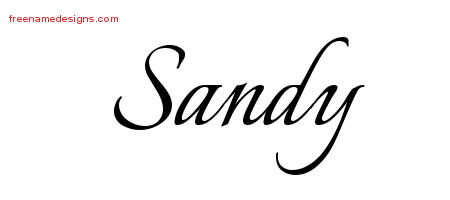 Calligraphic Name Tattoo Designs Sandy Free Graphic