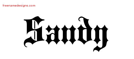 Old English Name Tattoo Designs Sandy Free Lettering