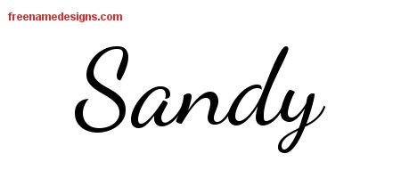 Lively Script Name Tattoo Designs Sandy Free Printout